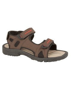 PDQ Triple Touch Fastening Sports Sandal Brown